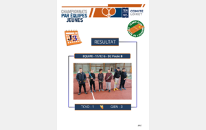 Résultat 3ème journée 11/12 ans - Nos jeunes sont en progression, Bravo à eux !  👍👏