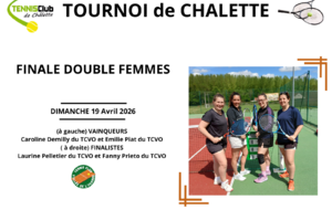 Finale double dames à Chalette "Bravo aux filles du TCVO"  👍