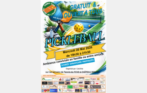 Soirée PICKLEBALL au TCVO le mercredi 20 mai 2026 de 19h30 à 21h30