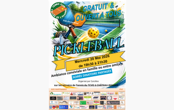 Soirée PICKLEBALL au TCVO le mercredi 20 mai 2026 de 19h30 à 21h30