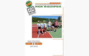 Résultats de la 2ème journée championnats séniors Dames match reporté
