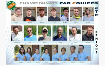 Classements des championnats par équipes séniors