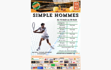 Le tournoi du TCVO se déroulera du 15 au 30 août 2026