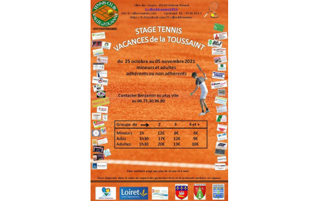 Stage tennis du 25/10 au 05/11/2021 