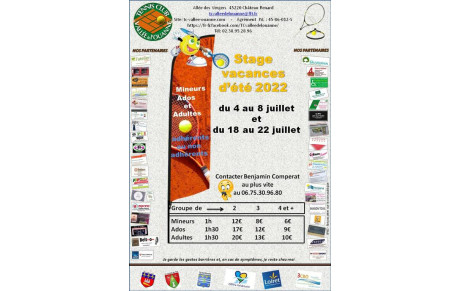 Stage d'été à partir du 4 juillet 2022 - Adhérents et non adhérents !