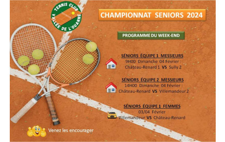 CHAMPIONNATS SENIORS 2024  week-end du 3/4 février