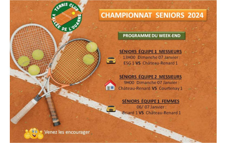 CHAMPIONNATS SENIORS 2024 week-end du 6/7 janvier
