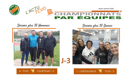 Résultats championnats J3 séniors +35  du 18/19 octobre 2025