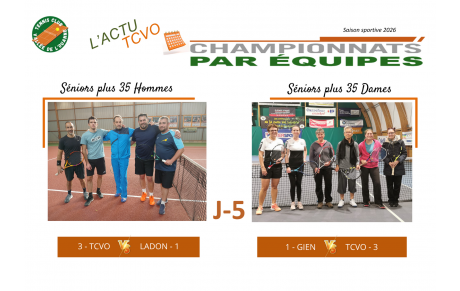 Résultats championnats J5 séniors +35 / Bravo aux équipes Dames et Hommes pour leurs performances !!!    👏