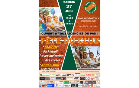 C'est la fête du club le samedi 27 juin 2026 de 10h à 18h