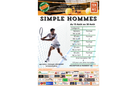 Le tournoi du TCVO se déroulera du 15 au 30 août 2026